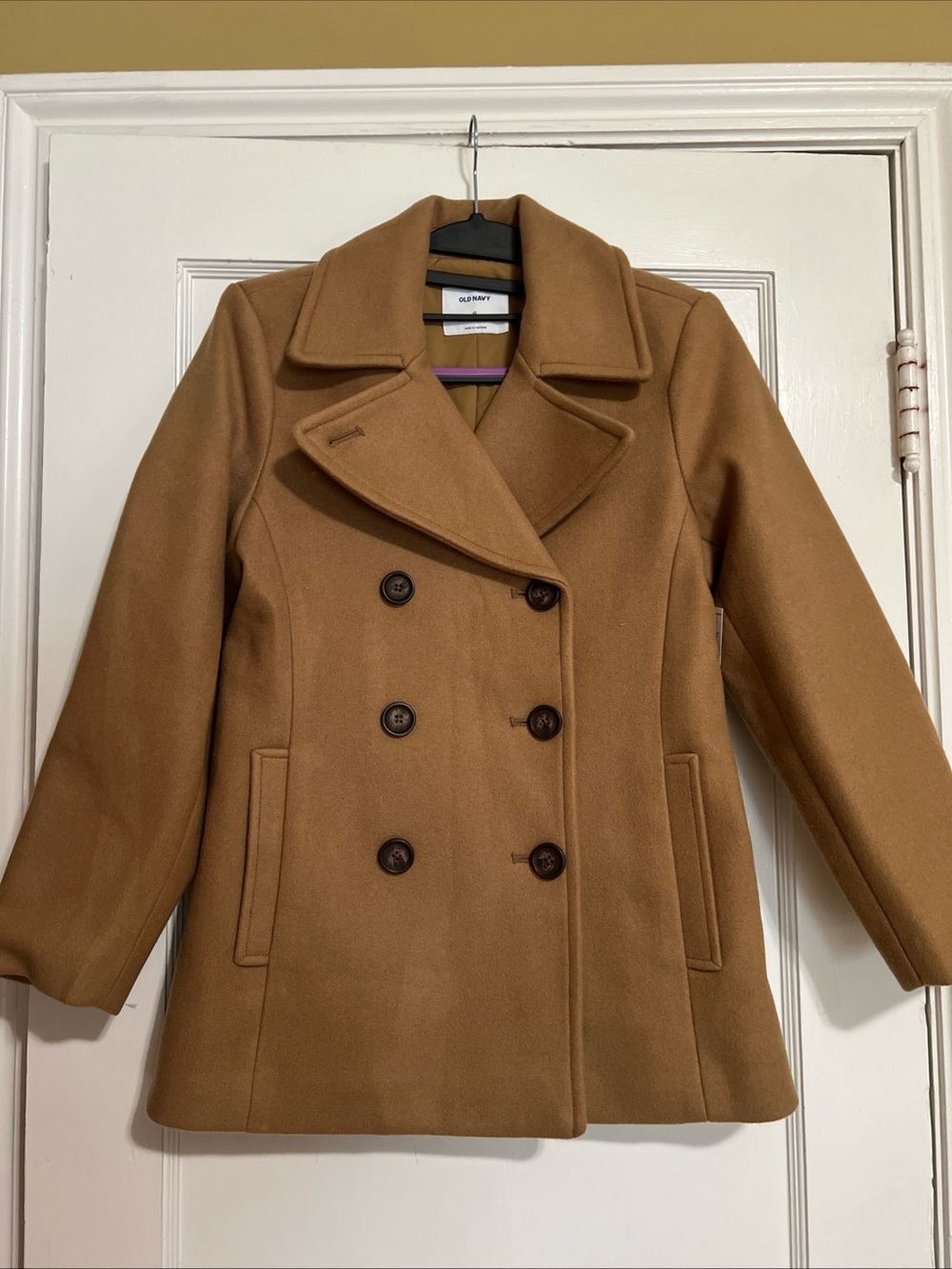 NWT Old Navy Peacoat Camel Tan Extra Small Petite XSP